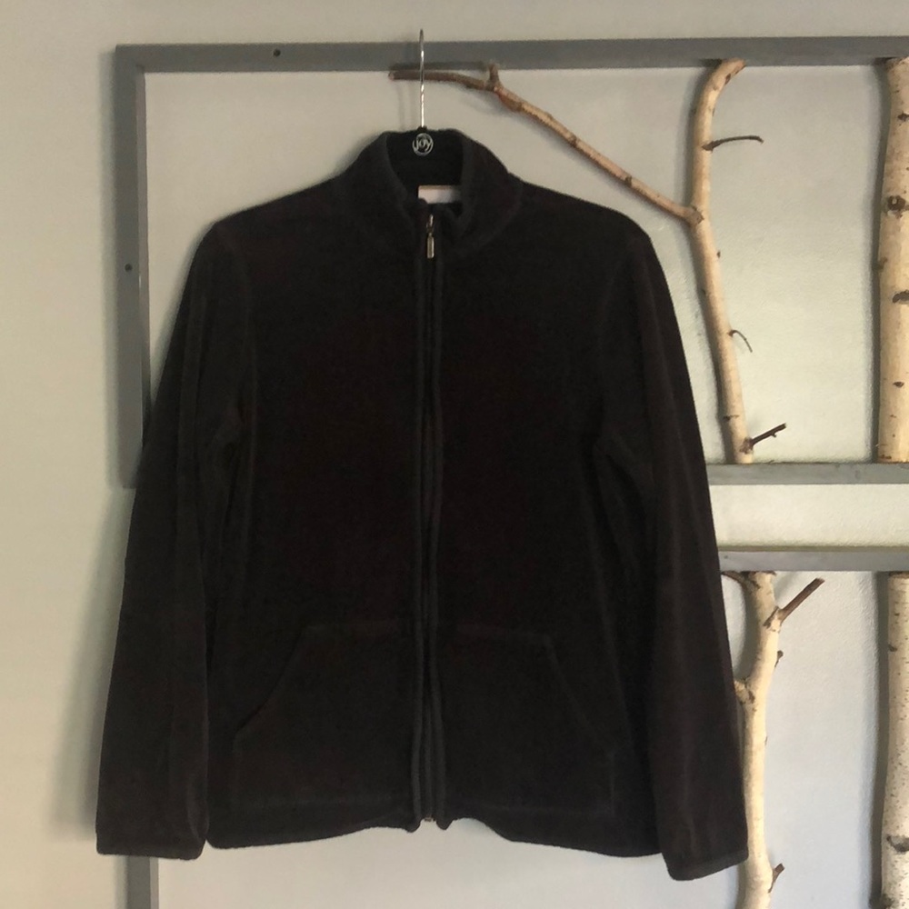 Velour Zip-Up Sweatshirt